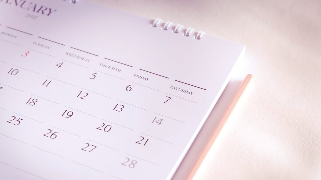 Calendar representing ongoing methadone treatment coverage through Idaho Medicaid