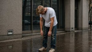 Fentanyl Slump and Fentanyl Stance The Body Positions That Signal Dangerous Use hero image a man experiences the fent slump as he walks through the street.